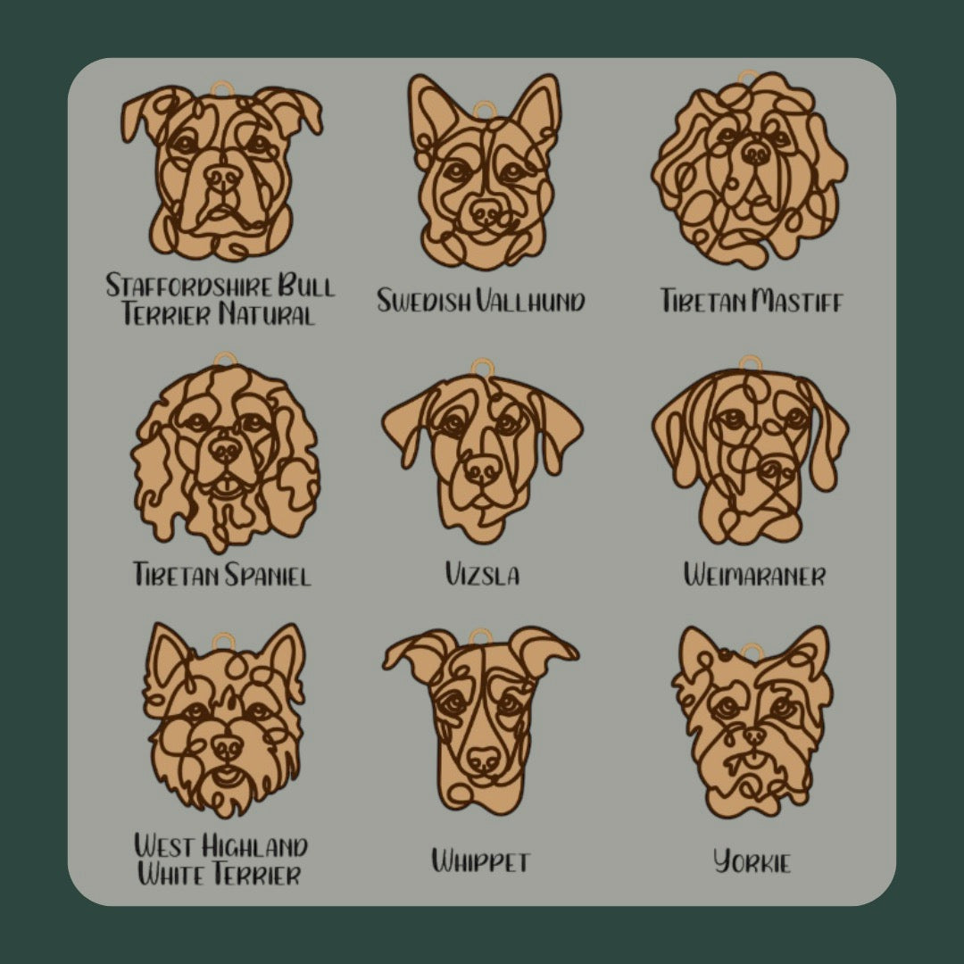 Dog Line Art Ornament