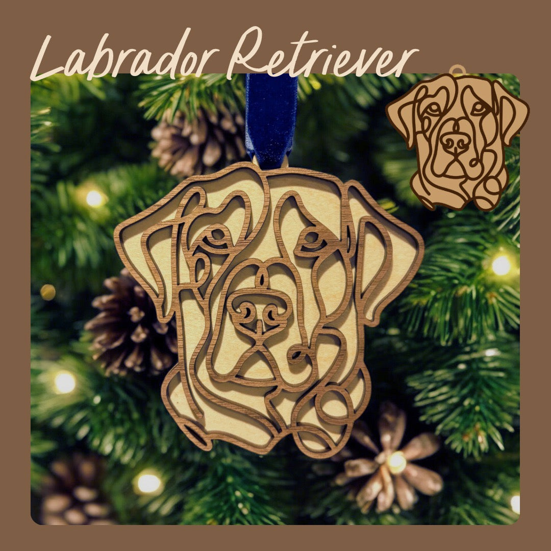 Dog Line Art Ornament