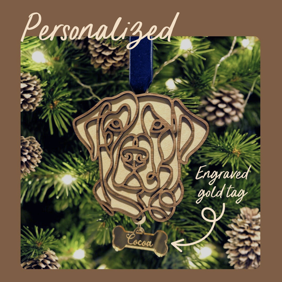 Dog Line Art Ornament