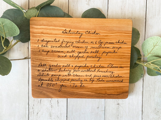 Custom Engraved Recipe Board